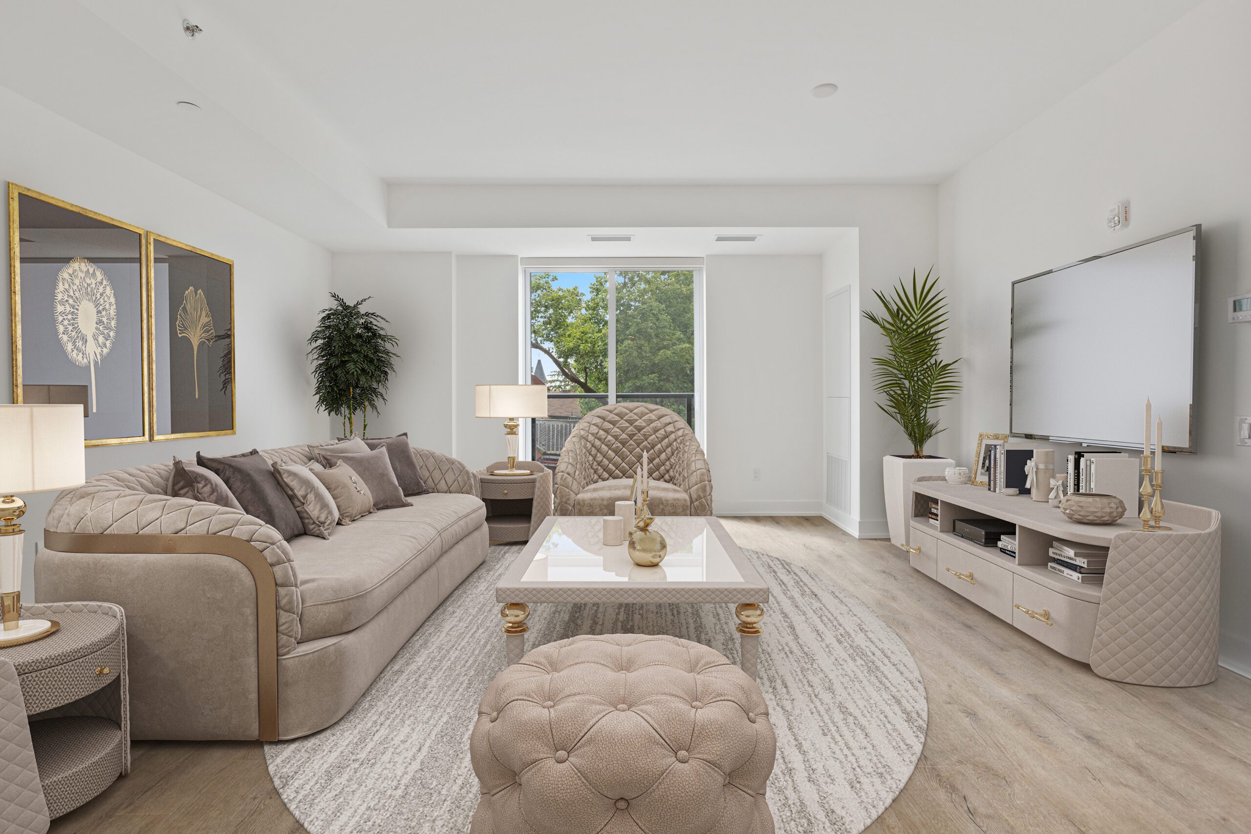 Virtual Staging of Contemporary Living Room