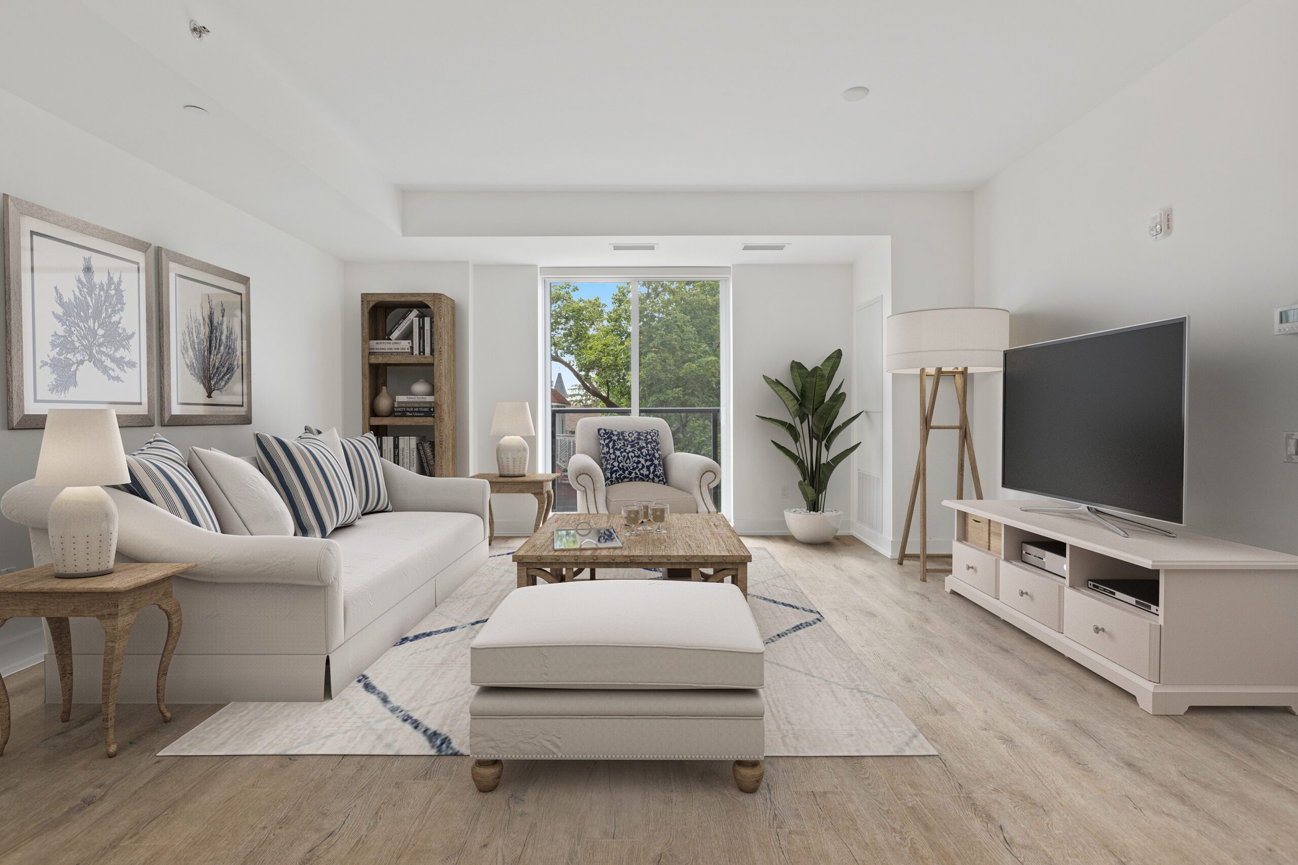 Hamptons Living Room Virtual Staging