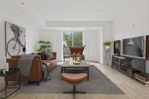 Urban Industrial Living Room Virtual Staging